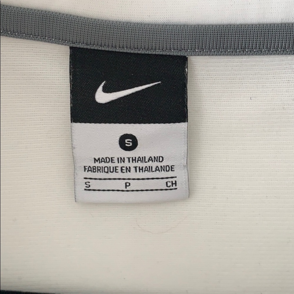 Nike track jacket white w/gray stripes - Picture 2 of 8